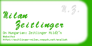 milan zeitlinger business card